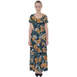 Neroli Blossom High Waist Short Sleeve Maxi Dress