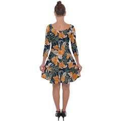 Quarter Sleeve Skater Dress 
