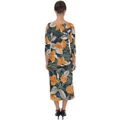 Quarter Sleeve Midi Bodycon Dress 