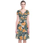 Neroli Blossom Short Sleeve Front Wrap Dress
