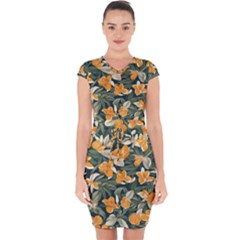 Capsleeve Drawstring Dress  