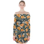 Neroli Blossom Long Sleeve Off Shoulder Dress