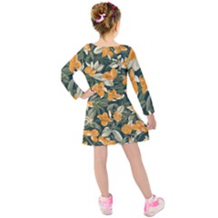 Kids  Long Sleeve Velvet Dress 