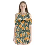 Neroli Blossom Shoulder Cutout Velvet One Piece