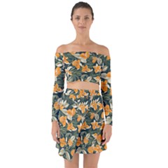 Off Shoulder Top with Skirt Set 