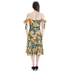 Shoulder Tie Bardot Midi Dress 