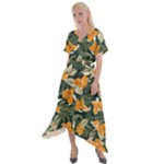 Neroli Blossom Cross Front Sharkbite Hem Maxi Dress
