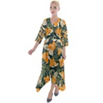 Neroli Blossom Quarter Sleeve Wrap Front Maxi Dress
