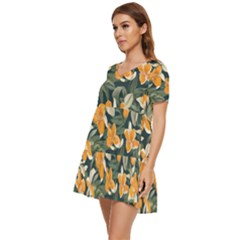 Tiered Short Sleeve Babydoll Dress 