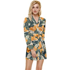 Long Sleeve Satin Robe 