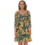 Neroli Blossom Shoulder Cut Out Zip Up Dress