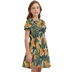 Kids  Bow Tie Puff Sleeve Dress 