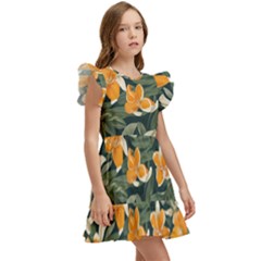 Kids  Winged Sleeve Dress 