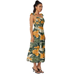 Tie-Strap Tiered Midi Chiffon Dress 