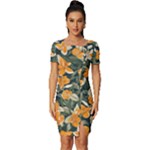 Neroli Blossom Fitted Knot Split End Bodycon Dress