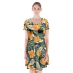 Neroli Blossom Short Sleeve V-neck Flare Dress