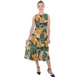 Neroli Blossom Midi Tie-Back Chiffon Dress