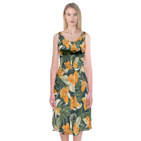 Neroli Blossom Midi Sleeveless Dress from ArtsNow.com