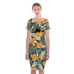 Classic Short Sleeve Midi Dress Front Classic Short Sleeve Midi Dress Front