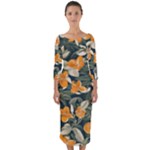 Neroli Blossom Quarter Sleeve Midi Bodycon Dress