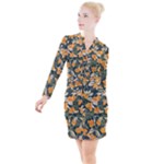Neroli Blossom Button Long Sleeve Dress