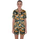Neroli Blossom Satin Short Sleeve Pajamas Set