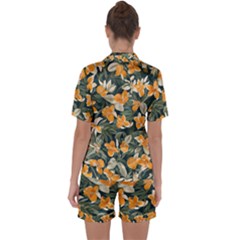 Satin Short Sleeve Pajamas Set 