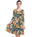 Neroli Blossom Quarter Sleeve Waist Band Dress