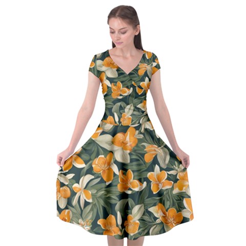 Neroli Blossom Cap Sleeve Wrap Front Dress from ArtsNow.com