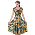 Neroli Blossom Cap Sleeve Wrap Front Dress
