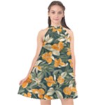 Neroli Blossom Halter Neckline Chiffon Dress 