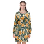 Neroli Blossom Long Sleeve Chiffon Shift Dress 