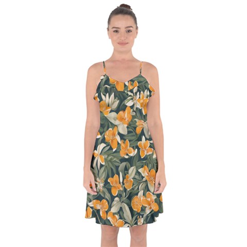 Neroli Blossom Ruffle Detail Chiffon Dress from ArtsNow.com