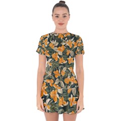 Drop Hem Mini Chiffon Dress 