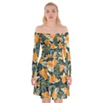 Neroli Blossom Off Shoulder Skater Dress