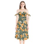 Neroli Blossom Shoulder Tie Bardot Midi Dress