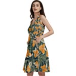 Neroli Blossom Sleeveless V-Neck Skater Dress with Pockets
