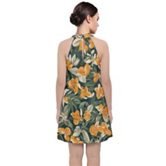 Velvet Halter Neckline Dress  