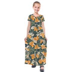 Kids  Short Sleeve Maxi Dress 