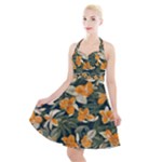 Neroli Blossom Halter Party Swing Dress 