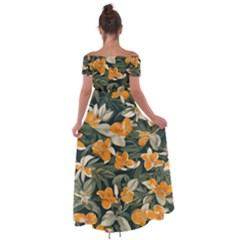 Off Shoulder Open Front Chiffon Dress 