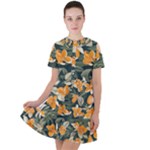 Neroli Blossom Short Sleeve Shoulder Cut Out Dress 