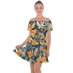 Neroli Blossom Off Shoulder Velour Dress