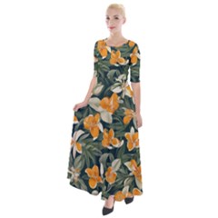 Half Sleeves Maxi Dress 