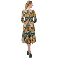 Ruffle End Midi Chiffon Dress 