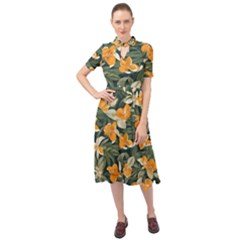 Keyhole Neckline Chiffon Dress 