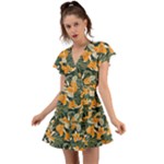 Neroli Blossom Flutter Sleeve Wrap Dress