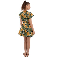 Flutter Sleeve Wrap Dress 