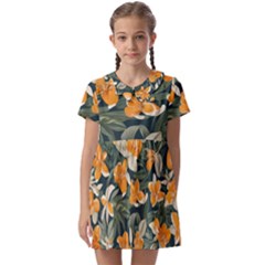 Kids  Asymmetric Collar Dress 