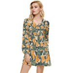 Neroli Blossom Tiered Long Sleeve Mini Dress